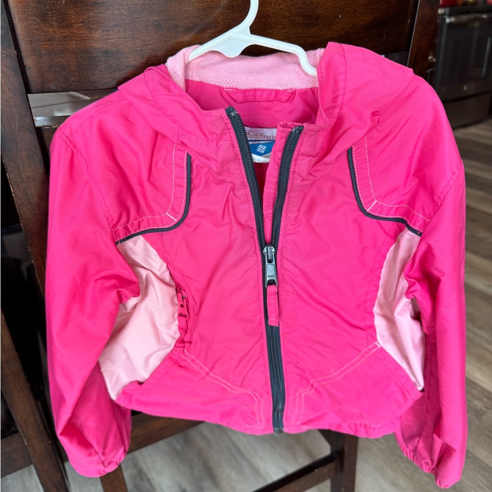 Columbia Pink Raincoat Lightweight Athletic Design